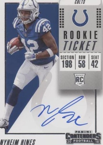 2018 Panini Contenders Nyheim Hines #129