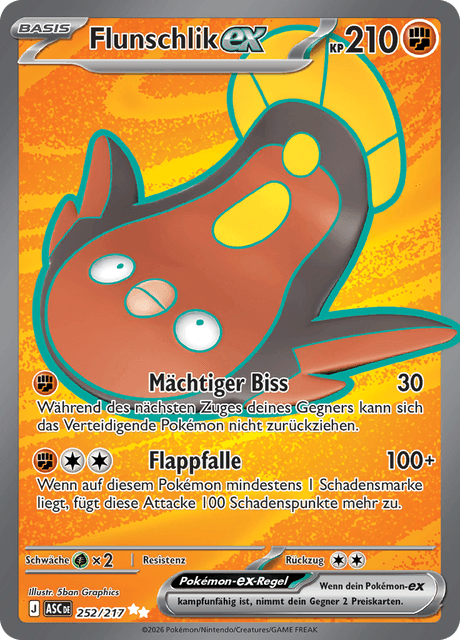 ✨ Pokémon Flunschlik ex | Deutsch 🇩🇪 | ASC 252/217 Erhabene Helden | NM ✨