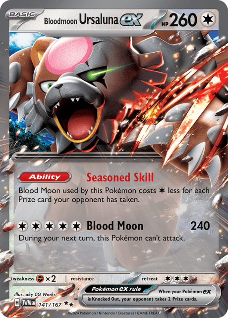 BLOODMOON URSALUNA ex #225 SAR psa10 ② PSA 10 Pokemon Card Bloodmoon Ursaluna ex SAR 225/187 sv8a