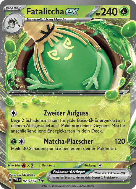 ✨Pokémon Fatalitcha ex | Deutsch 🇩🇪 | TWM 023/167 Maskerade im Zwielicht | NM✨