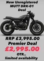 New Unregistered Mutt DRK01 125CC Motorcycle 