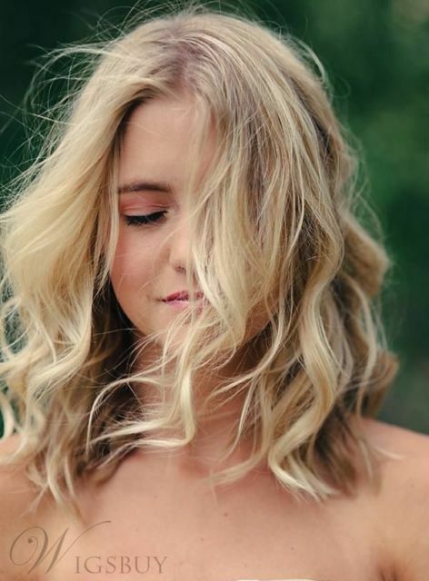 New Hair Natural Medium Wavy Blonde Fashion Synthetic Women S Wig