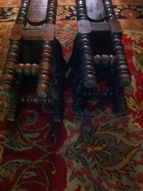 Set of Two Antique Jacobean Praying Chairs