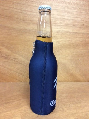 Corona Extra Beer Blue Palm Tree Zip Up Bottle Koozie Coozie - NEW & F/Ship. 4pk