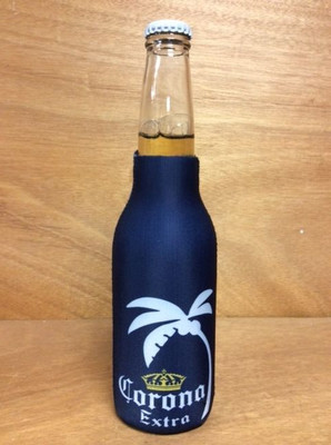 Corona Extra Beer Blue Palm Tree Zip Up Bottle Koozie Coozie - NEW & F/Ship. 4pk