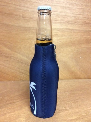 Corona Extra Beer Blue Palm Tree Zip Up Bottle Koozie Coozie - NEW & F/Ship. 4pk
