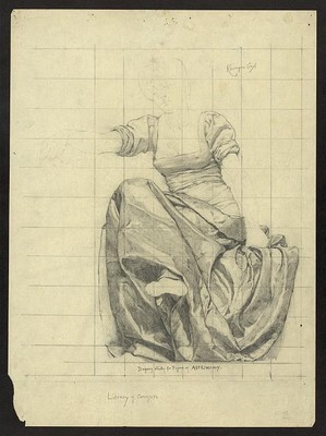 Drapery study for figure of Astronomy,Kenyon Cox,Woman,Washington,DC,c1896