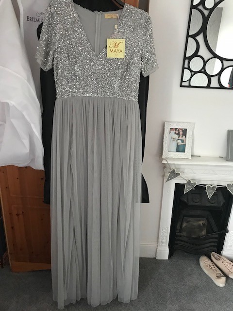 Asos silver bridesmaid dress clearance