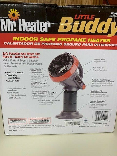 Mr. Heater F215100 MH4B Little Buddy 3800-BTU Indoor Safe Propane Heater, NIB