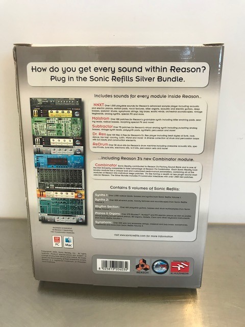 Sonic Reality Sonic Refill 3 Silver Bundle Vol. 1-5 Reason Refills New, Sealed!