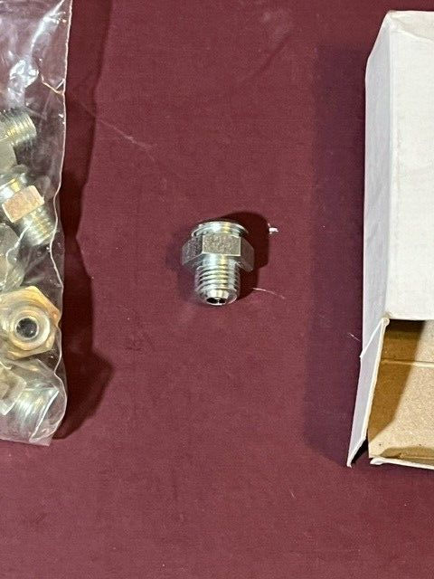 Box of 25 Button Head Straight Grease Nipple 1/4"
