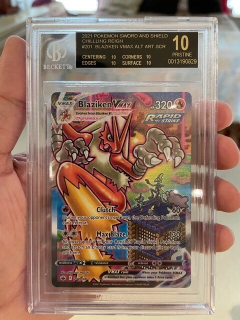 Pokemon Chilling Reign Blaziken VMAX ALTERNATE ART BGS 10