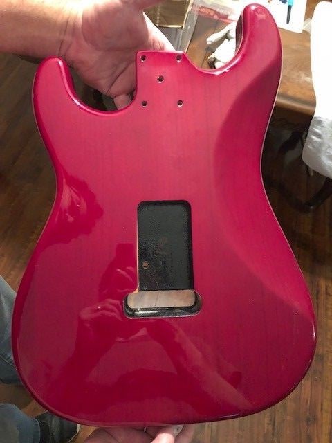 MIDNIGHT WINE FLAME MAPLE STRAT BODY NEW