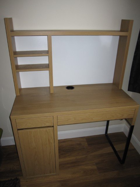 Ikea Micke Desk Workstation Oak Effect Almost New In Bishops
