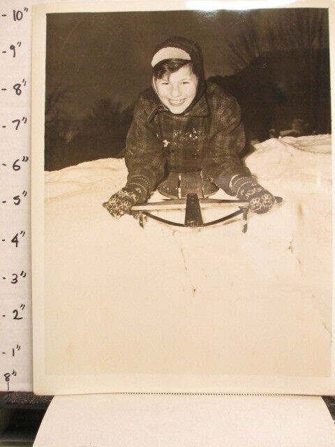 ABC TV radio show photo 1940s QUIZ KIDS Joel Kupperman math whiz snow sled