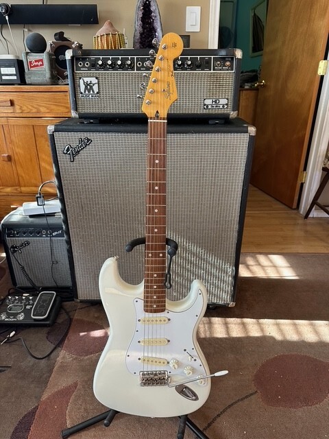 Fender STRATOCASTER, 1992, WAYNE'S WORLD white, all original