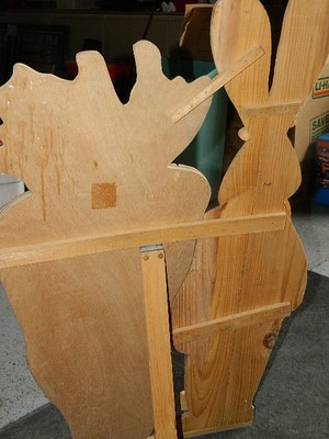 wood folding Spring Easter Bunny Rabbit Sign with Message Chalkboard 37