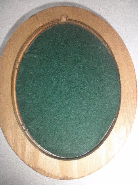 VINTAGE GRAPES HARVEST PEWTER PICTURE  IN OVAL WOODEN FRAME