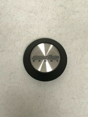 Axis Sport Matte Black Machined Logo Snap In Wheel Center Cap D-35