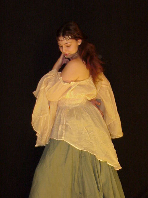 Renaissance Medieval Costume Mythic Blouse Ruffled Neckline Sorceress' Cuff