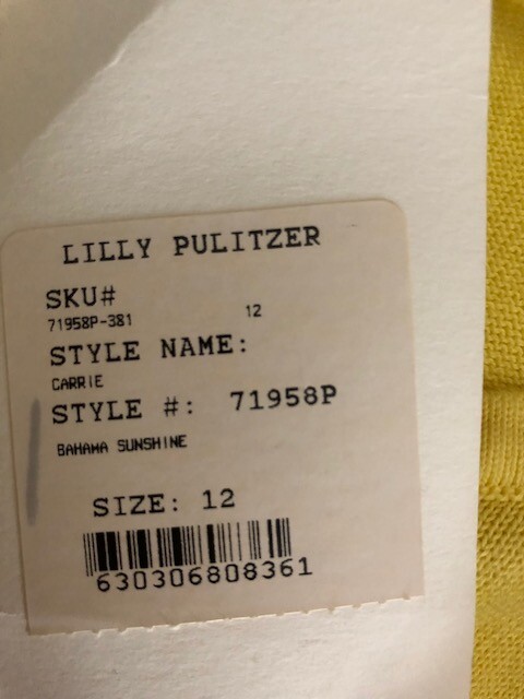 NWT Lilly Pulitzer Carrie Cardigan Sweater Girls Size 12 Spring Yellow Cotton N8