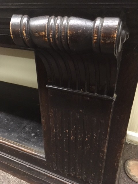 Antique  Dark Stained Oak Store Counter/Buffet