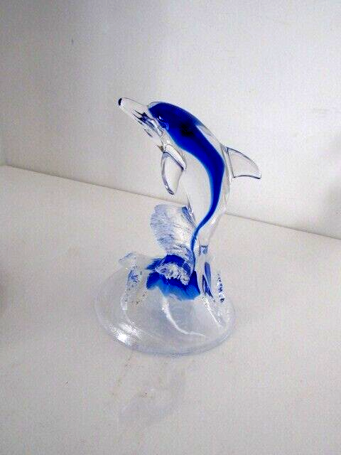 新品❣️美しい青CRYSTAL DARQUES DAUPHIN  BOUTIQUE CRISTAL D'ARQUES FRANCE AMAZING VINTAGE DAUPHIN