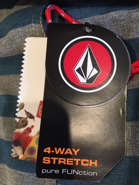 Volcom Men's V4S Heather Boardshorts Size 32 grey w/blue stripes New with tags