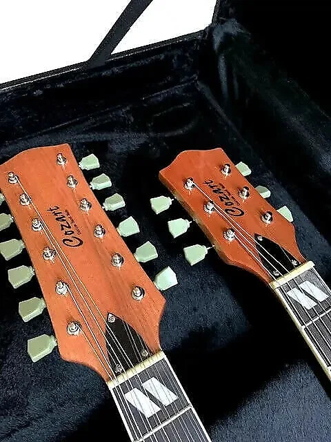 New Custom SG STYLE 6/12 BURL MAPLE Double Neck Electric Guitar With HARD Case