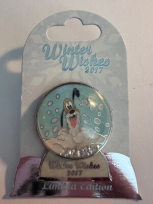 Winter Wishes 2017 Snow Globe Pluto Disney Pin (B)