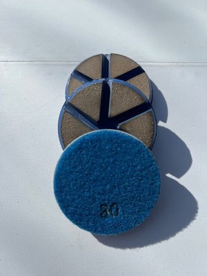 Quantity 3 pieces. 3'' ceramic bond polishing pads. #80