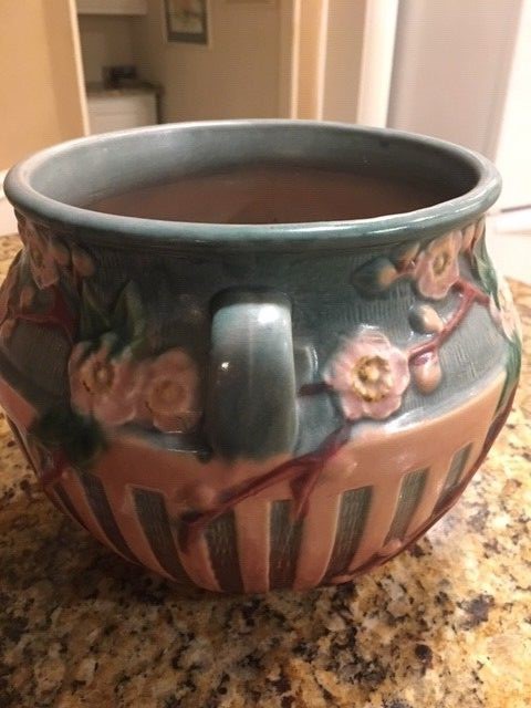 MINT Roseville Pink Cherry Blossom Jardiniere - 627-7