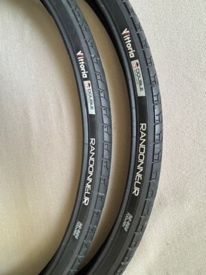 Two Vittoria Randonneur Tires - 700 x 32, Clincher, Wire, Black.  