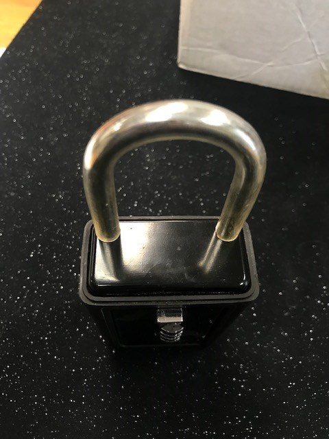 4 Number Combination Lockbox- Black & Silver- Used Condition