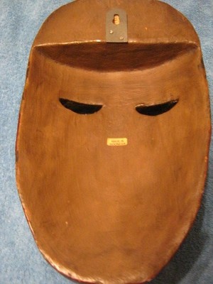 2 Hand Carved Painted Wood Wall Hanging  Mask.... lot of 2
