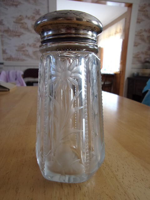 Vintage STERLING Top Engraved SUGAR Shaker Sifter