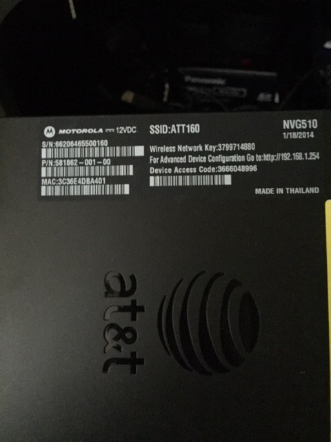 Motorola NVG510 modem for DSL