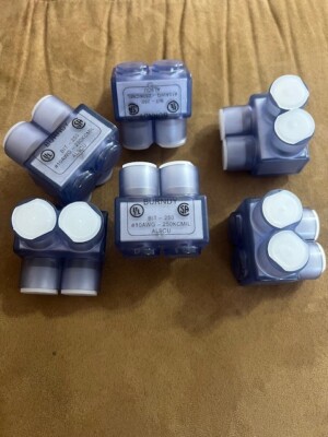 (6 Pack) Burndy AL9CU Bit-250 Insulated Wire Connector #10AWG-250KCMIL 600 Volts