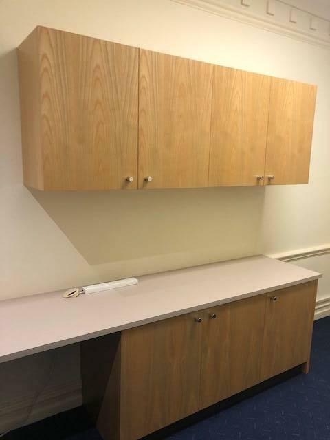Office Furniture Reception Desk w/ Storage Cupboards ...