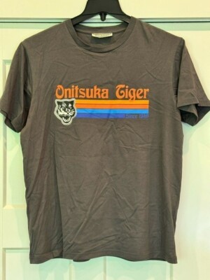 Onitsuka Tiger T-Shirt New Logo Tee  RED - Gray - Men's Large