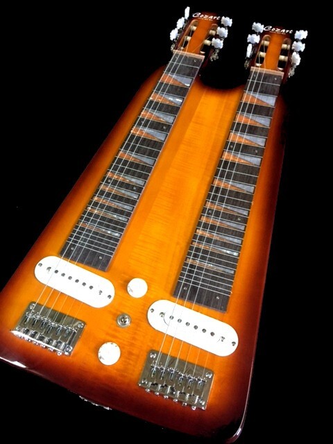 CUSTOM DOUBLE NECK 6/6 WESTERN SWING SUNBURST ELECTRIC LAP
