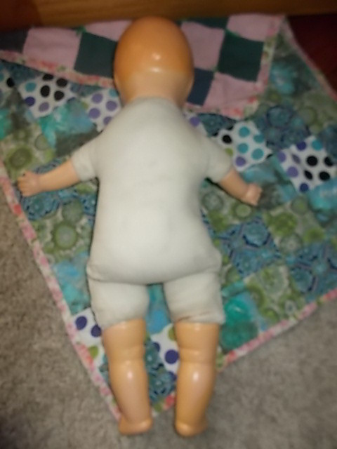 Antique E. Goldberger Composition Baby Doll Sleepy Eyes Cloth Body 18