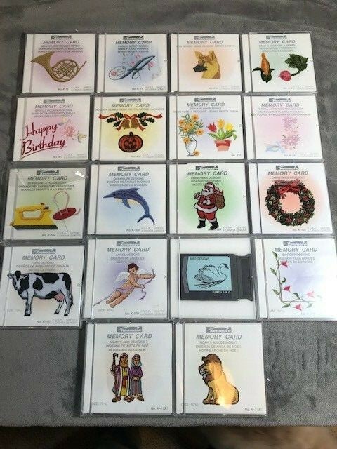 Lot of 18 Kenmore/Janome embroidery memory cards