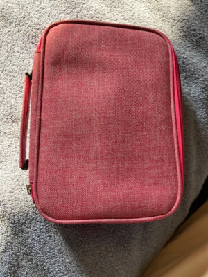 BTSKY High Capacity Zipper Pens Pencil Case-  2 Removable Sleeves - Pink   NEW