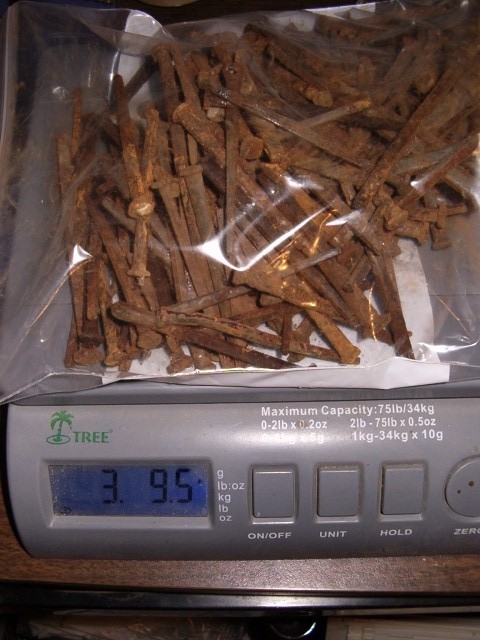 Vintage Square head nails - various lengths - (lot of 150 plus pcs) 3 lb 9.5 oz