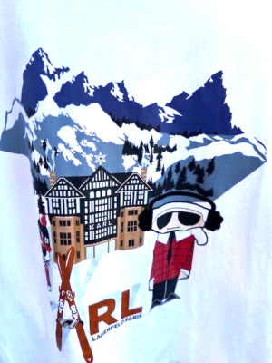KARL LAGERFELD PARIS APRES SKI WOMEN'S T-SHIRT*BRAND NEW**SIZE L**COTTON/SPANDEX