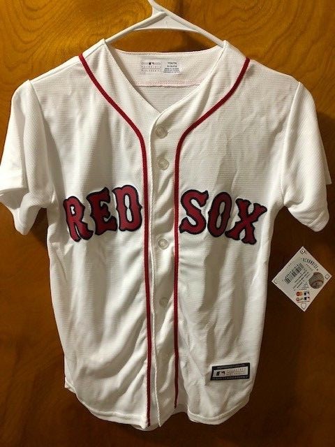 Majestic Andrew Benintendi Youth Small Size 8 Home Replica Cool Base Jersey NEW