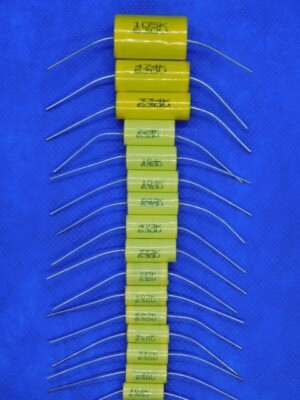 Elecsound - CBB20 - Axial Film Capacitors - 630v 0.001-1.0uF values - 10 Pieces