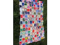 True Vintage hand made Cottage Style Crochet Blanket Throw Bedspread snuggle 67 x 42&quot;
