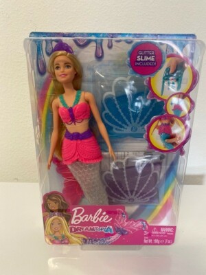 Barbie Dreamtopia Slime Mermaid Doll with 2 Slime Packets, Removable Tail and Ti